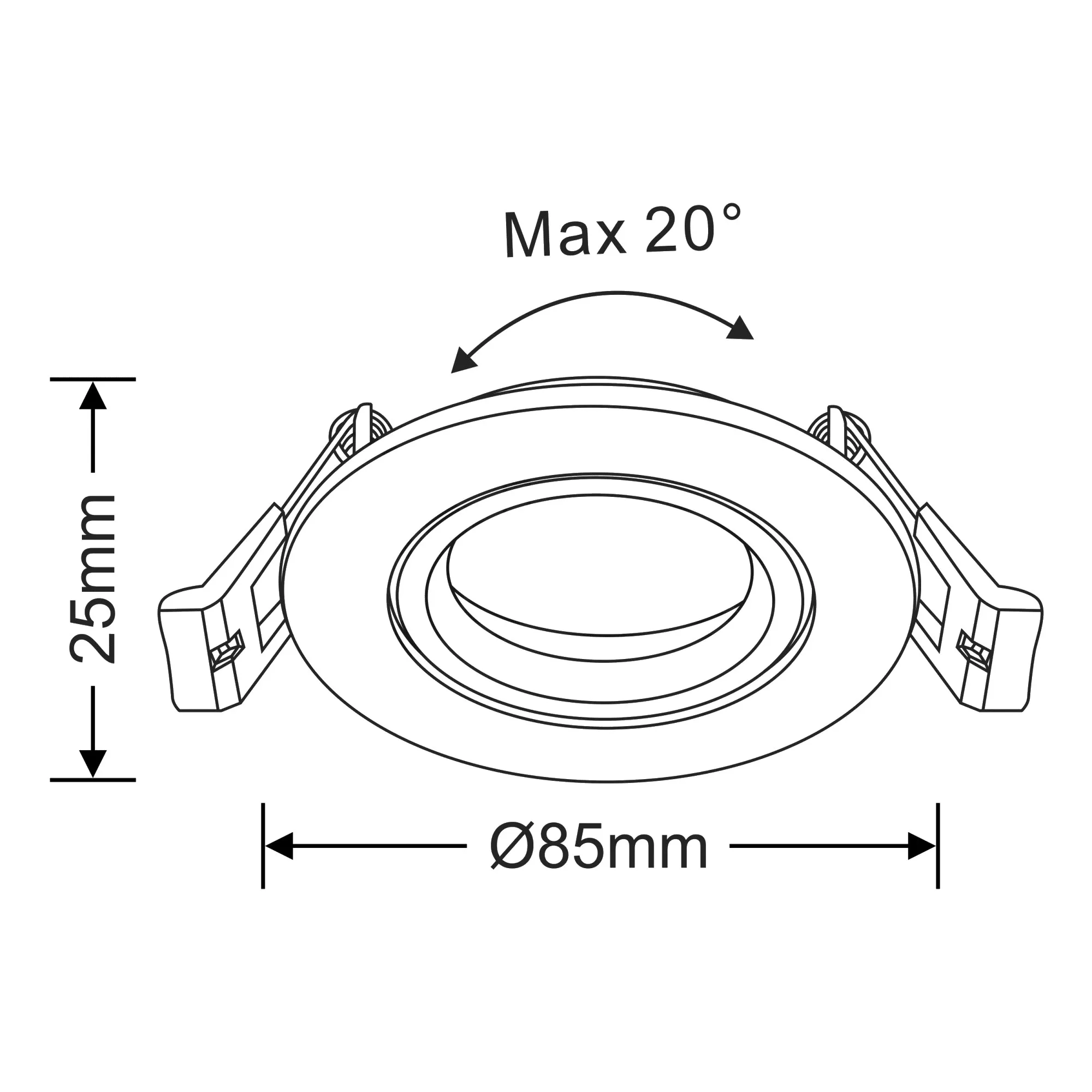 Broma 10 Tridonic Powered 10W 2700K 710lm 36° CRI>90 LED Engine White Round Adjustable Recessed Spotlight, IP20 DM201323  Dlux Broma 10